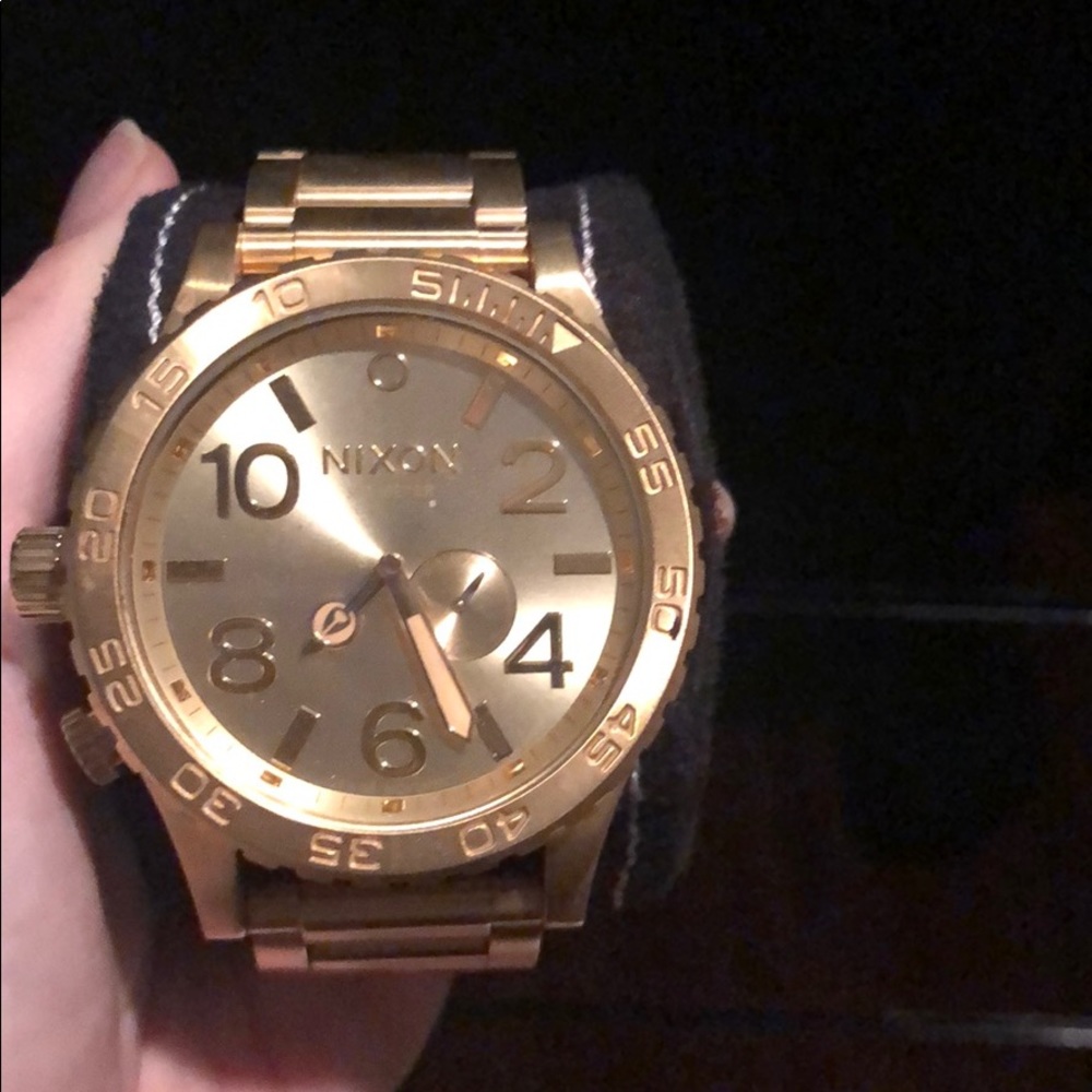 Nixon all gold chronograph watch